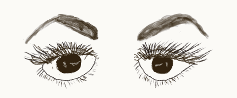 Flashing, winking eyes