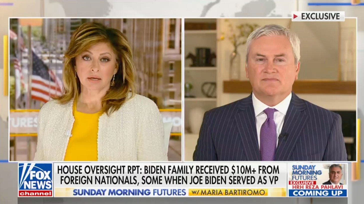 Maria Bartiromo Awestruck by James Comer's Biden Claims
