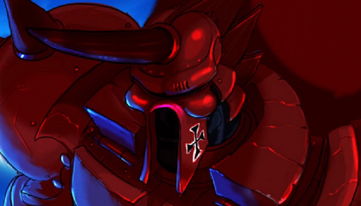 A stylized and intimidating depiction of the Red Baron.