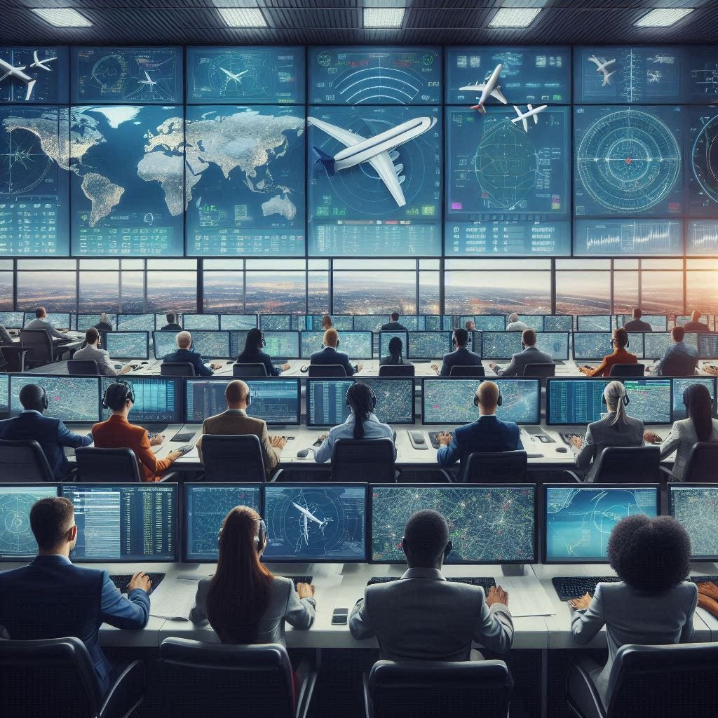 an air traffic control centre