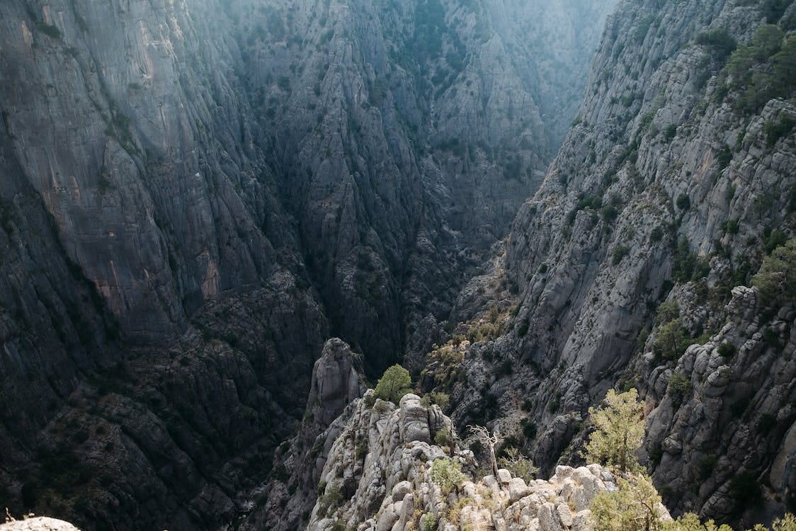 Free Rock Formation on the Mountain Side Stock Photo