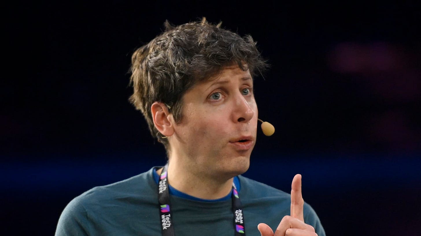 TURIN, ITALY - SEPTEMBER 25: Sam Altman Co-founder and CEO of OpenAI speaks during the Italian Tech Week 2024 at OGR Officine Grandi Riparazioni on September 25, 2024 in Turin, Italy. (Photo by Stefano Guidi/Getty Images)