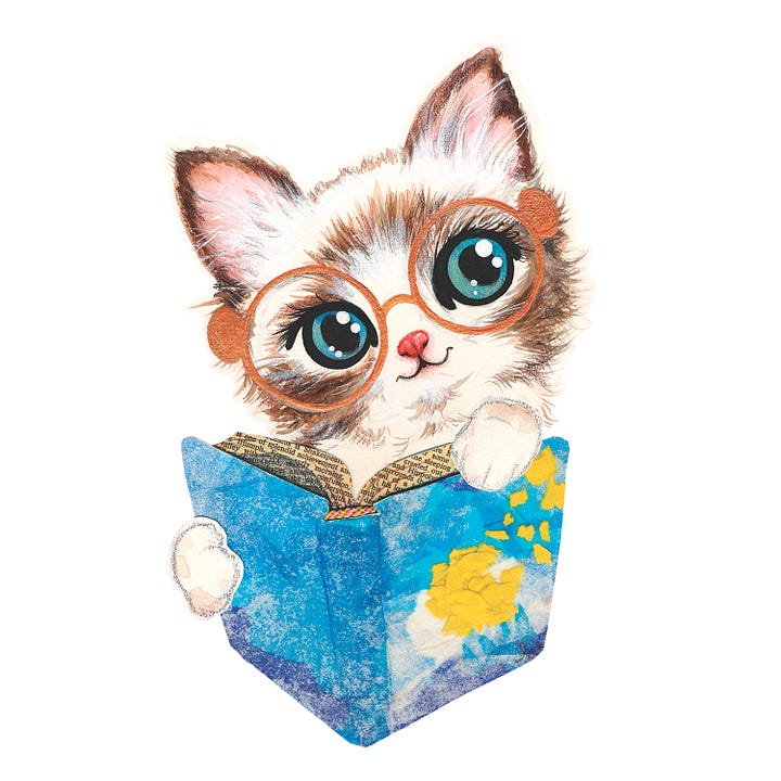 kitten and puppy reading The Incredible Kindness of Paper