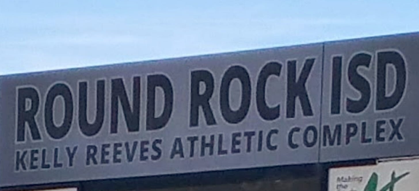 Kelly Reeves Athletic Complex sign Kelly Reeves Athletic Complex sign