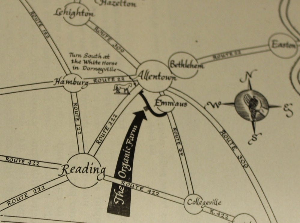 1951 map of Rodale farm