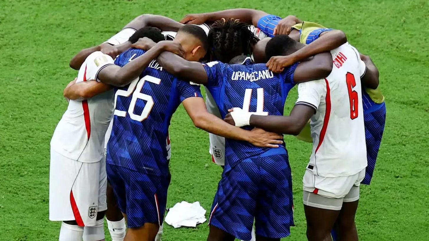 England and France stars come together to pray in beautiful moment ... England and France stars come together to pray in beautiful moment ...