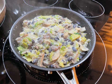 photos of breakfast burritos being made