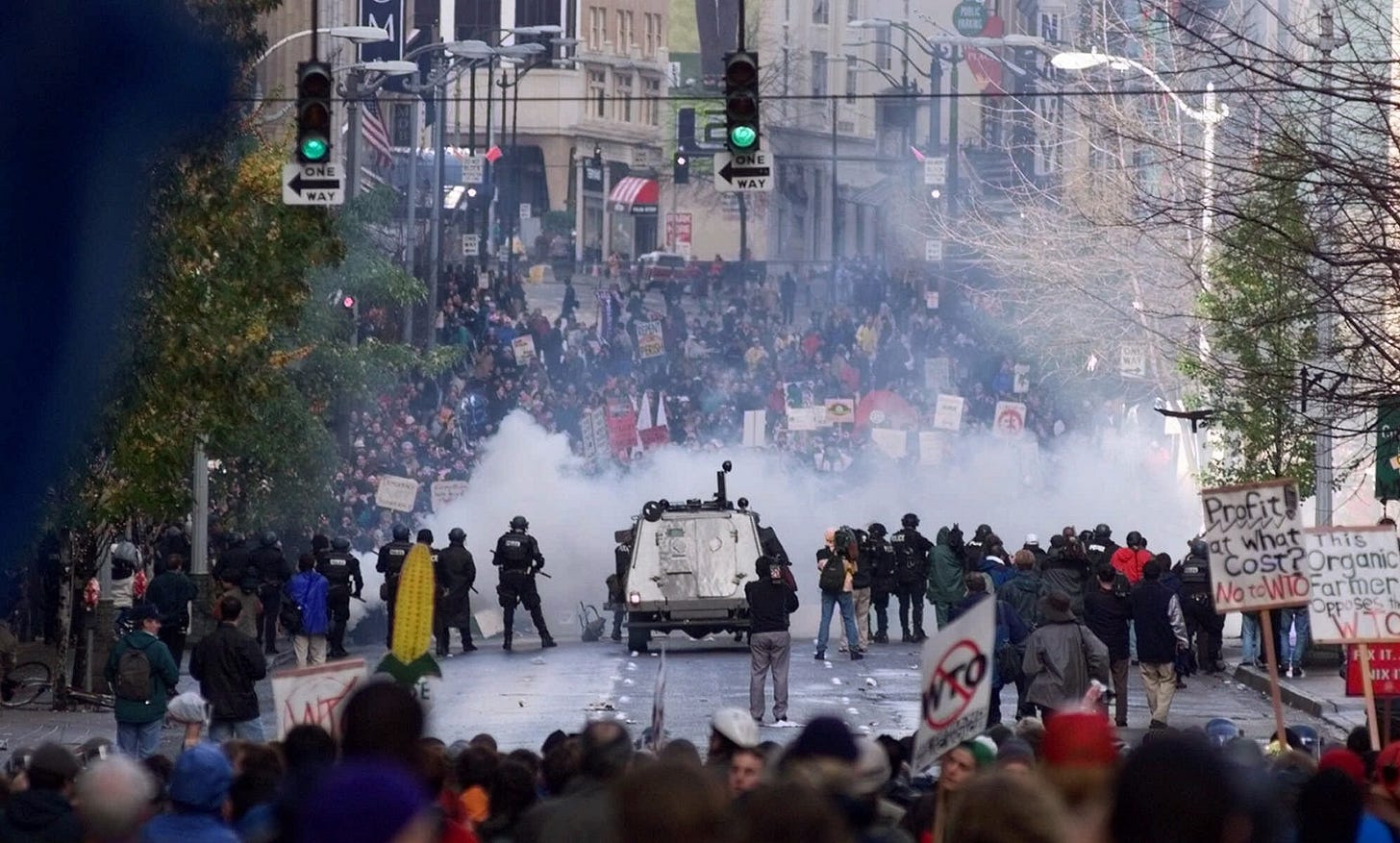KUOW - 'Smoke in the street.' Unions grapple with the complicated legacy of  the WTO protests