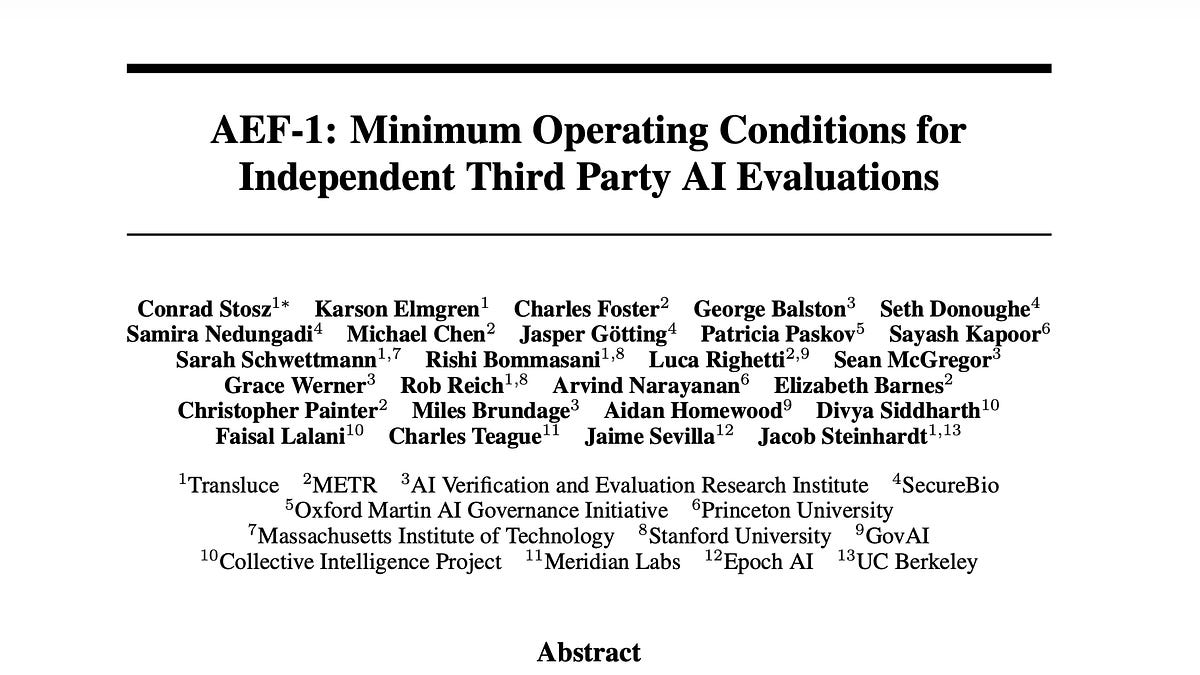 [AINews] AEF-1 standard emerges for Third Party Evaluators, as Xai, OpenAI, and Anthropic all cosign