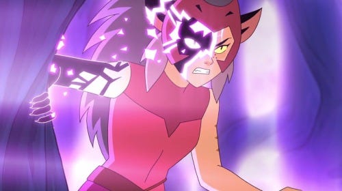 Corrupted Catra reemerges from the portal, refusing to die (She-Ra and the Princesses of Power, 2018) Corrupted Catra reemerges from the portal, refusing to die (She-Ra and the Princesses of Power, 2018)