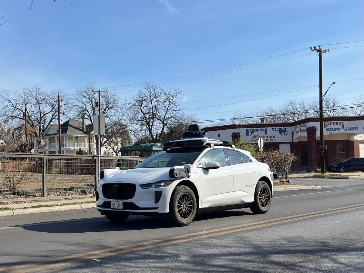 A Waymo vehicle drives on Nolan Street on Feb. 25, 2026. A Waymo vehicle drives on Nolan Street on Feb. 25, 2026.