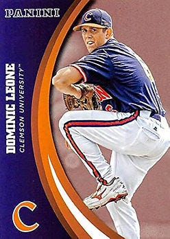Dominic Leone pitching at Clemson University