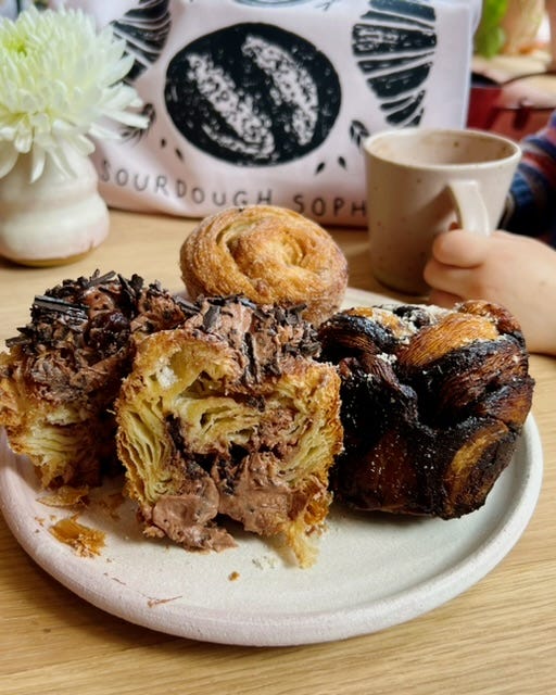 pastries on a plate at sourdough sophia