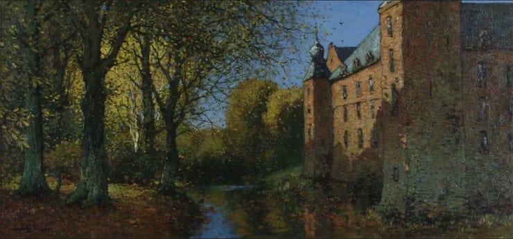 'Bomen en Kateel Doorwerth' - olieverf op doek: Cornelis Kuypers (herkomst: Museum Veluwezoom)