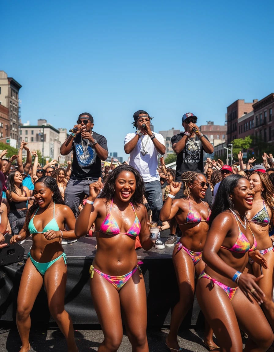 Rap Group 2 Live Crew with scantily clad women dancing in bikinis Rap Group 2 Live Crew with scantily clad women dancing in bikinis