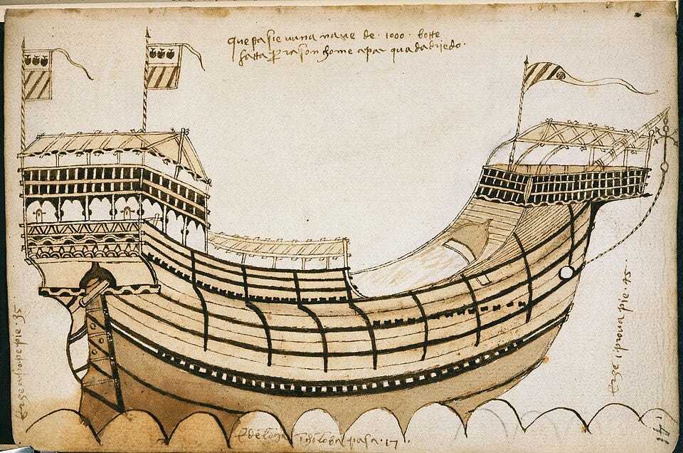 File:Drawing of a ship, c.1447-1449 - BL Cotton MS Titus A XXVI.jpg