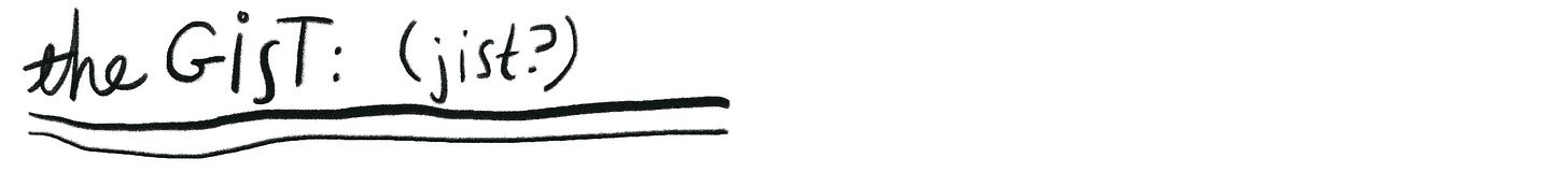 (Handwritten) The Gist: (jist?)