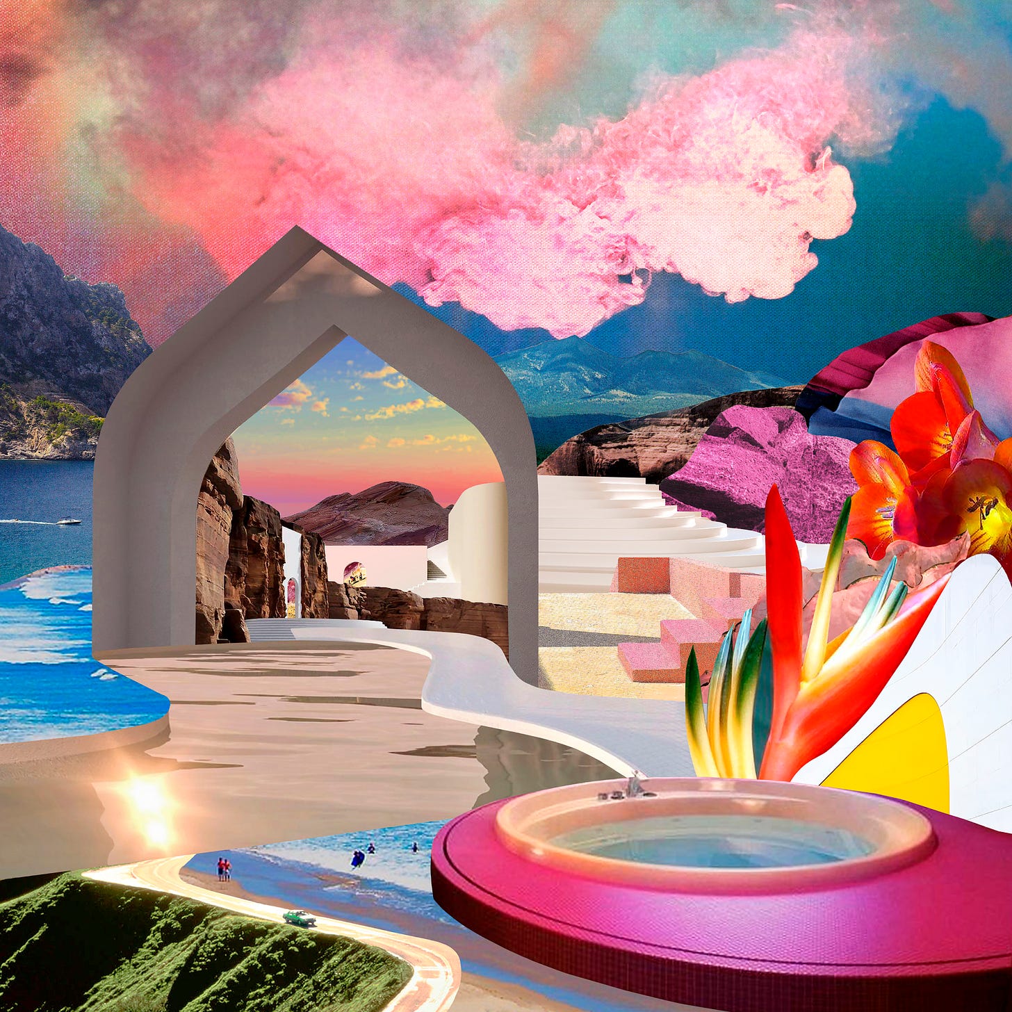 Rose bath bomb on a flower moon