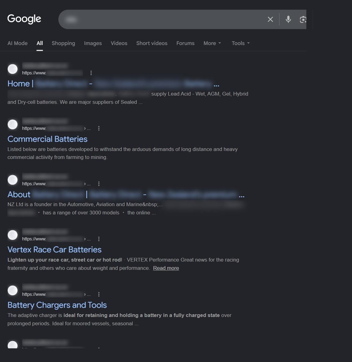 Google search results with missing meta descriptions and stitched text fragments