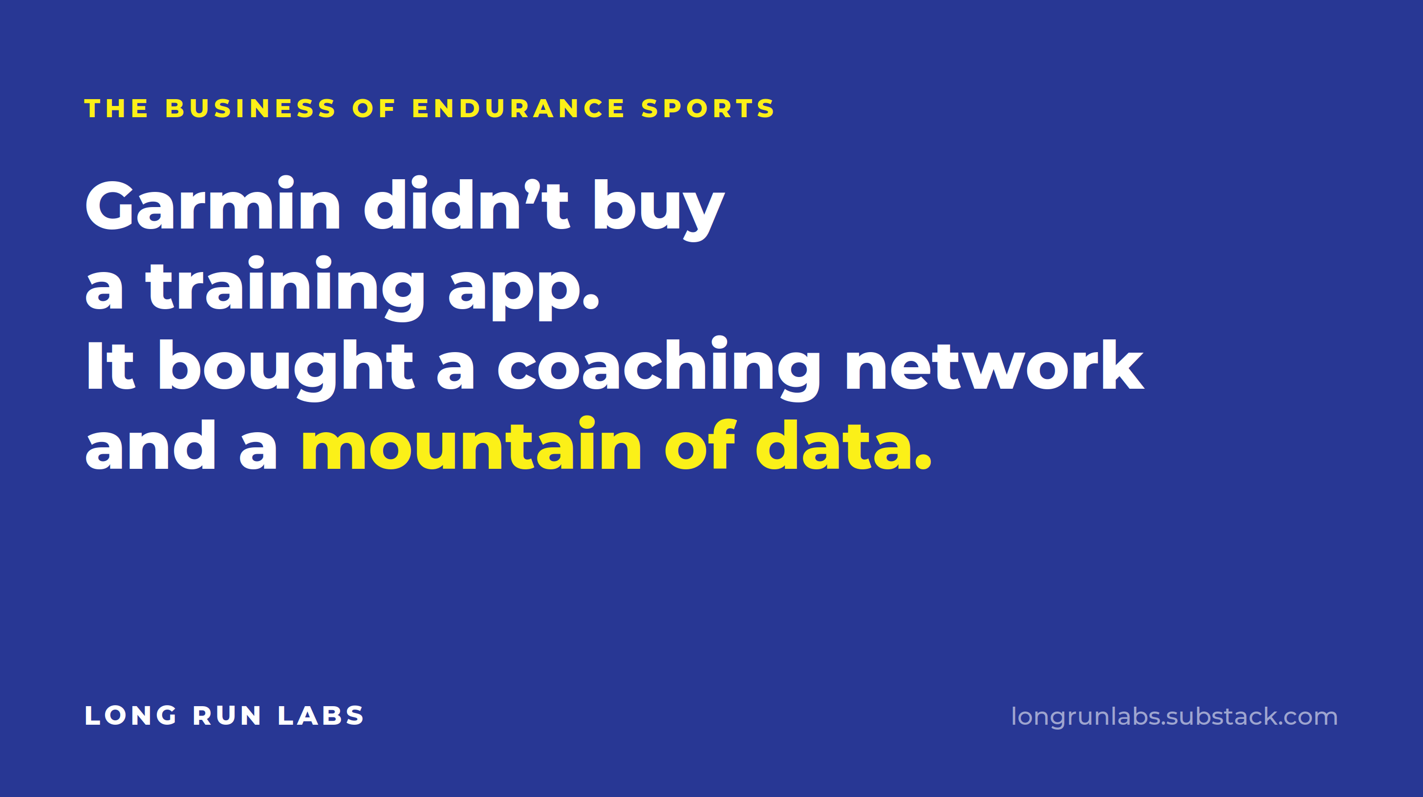 Garmin didn’t buy a training app. It bought a coaching network and a mountain of data.