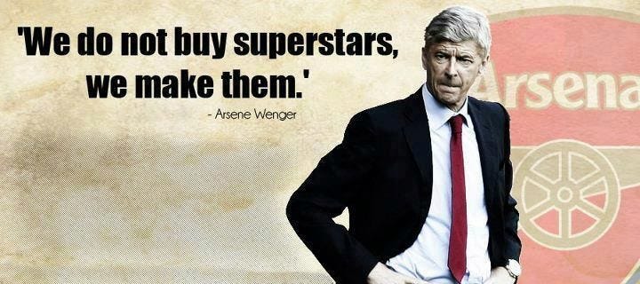 Quote on building super stars by Arsene Wenger