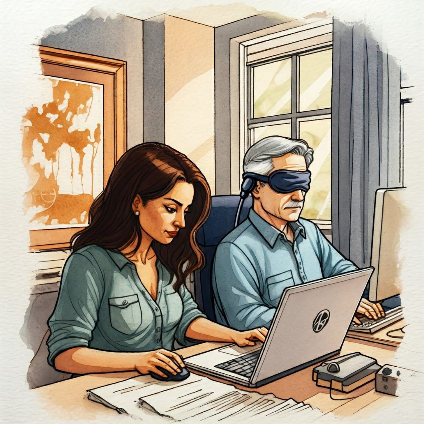 Image of Nanette and Emile working together at Cajun Chronicles Podcast