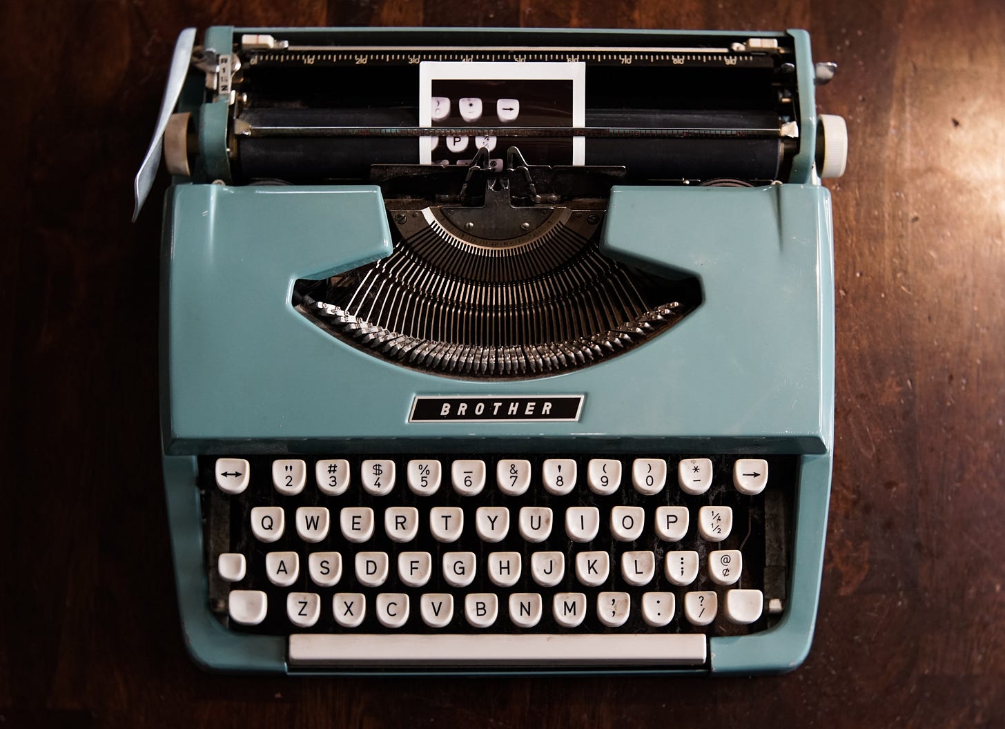Blue brother typewriter