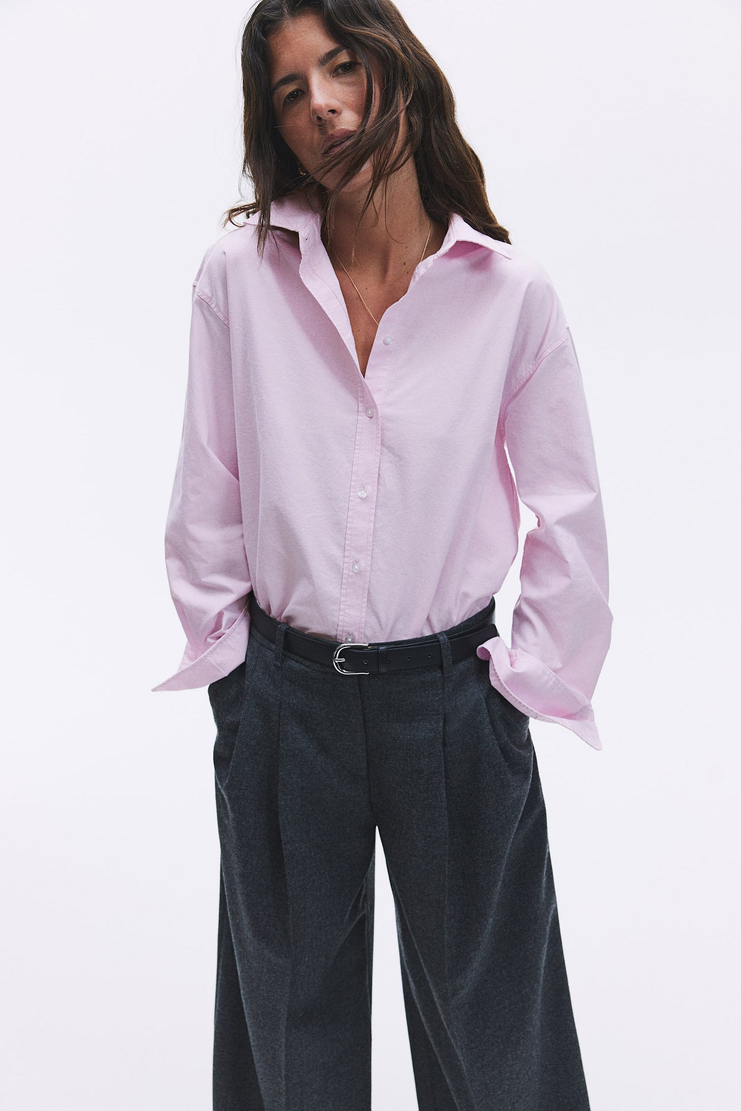 Oxford Shirt - Light pink - Ladies | H&M US 1