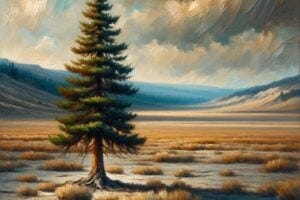 A lone tree on a desolate landscape