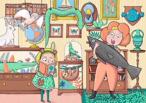 A gallery of Kat Lynas illustration and installation work for kids. 