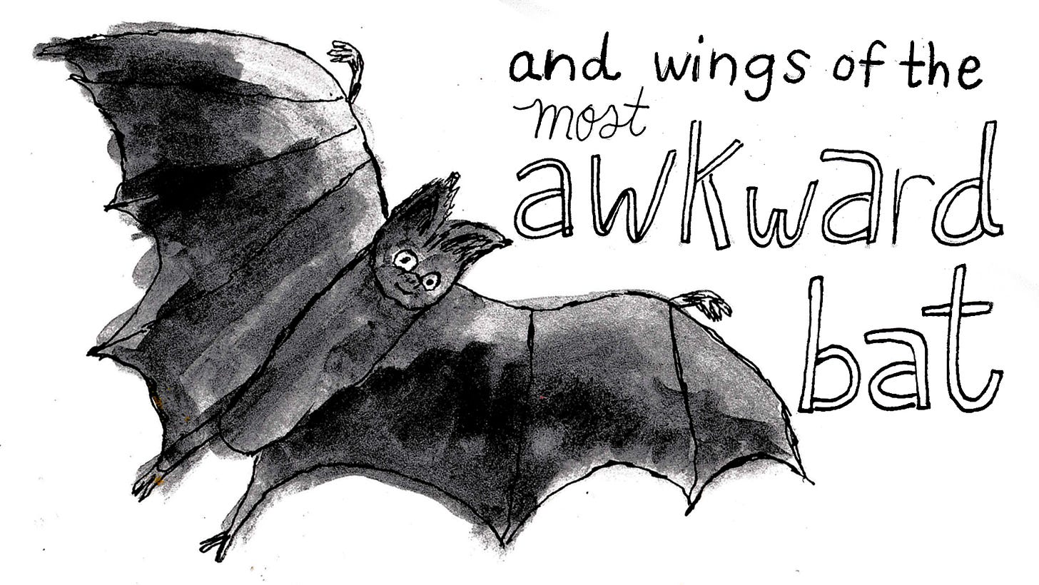 most awkward bat illustration most awkward bat illustration