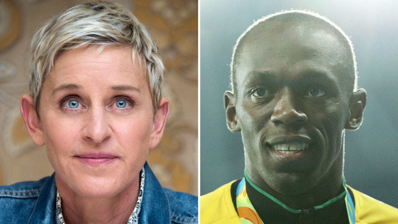 Ellen Degeneres and that racist Usain Bolt meme 2016 images Ellen Degeneres and that racist Usain Bolt meme 2016 images