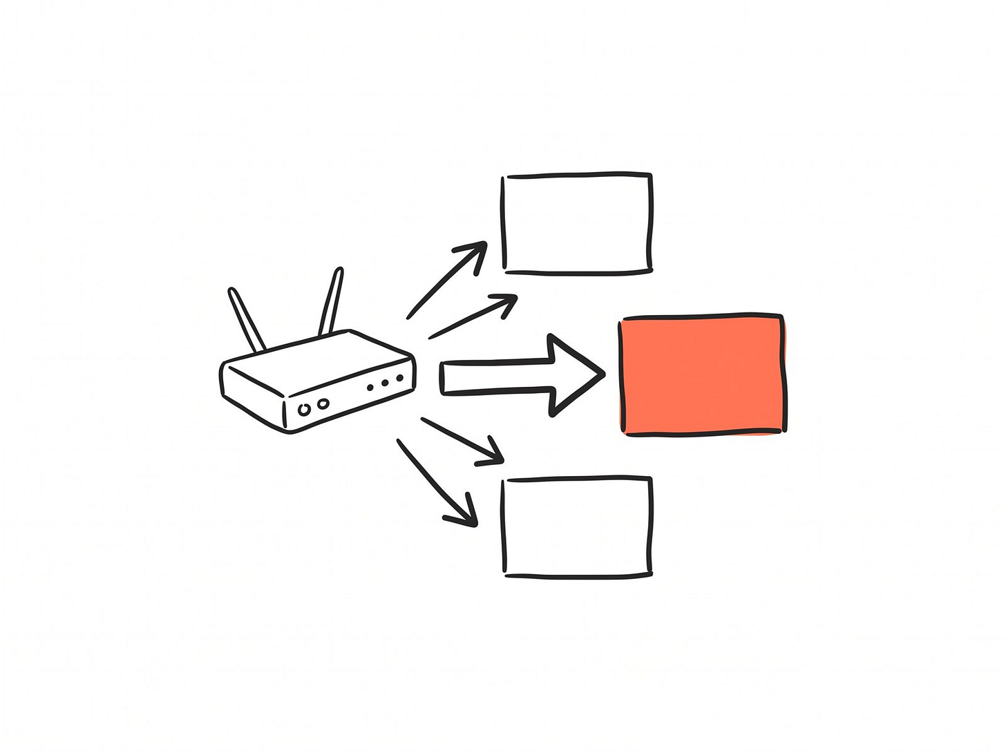 A router sending tasks to plain boxes and one coral box