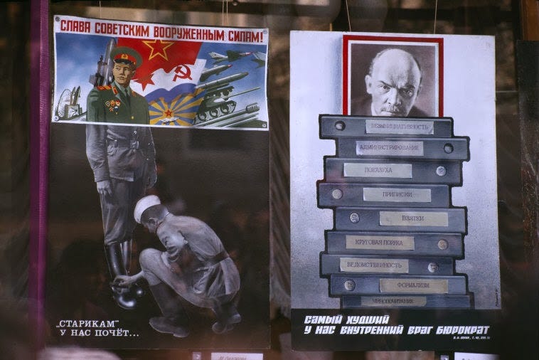 Public posters in Odessa advocating Glasnost and highlighting Stalin’s atrocities. Public posters in Odessa advocating Glasnost and highlighting Stalin’s atrocities.