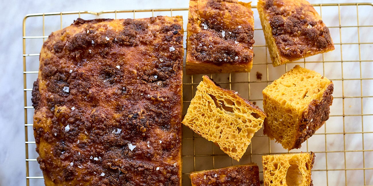 Salty Cinnamon Crunch Pumpkin Focaccia 