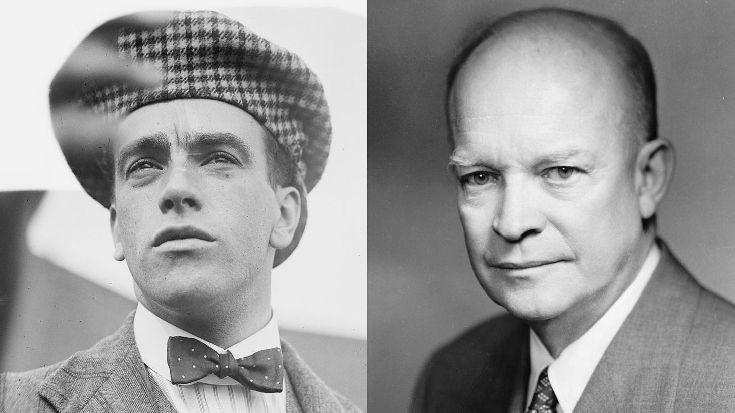 Claude Grahame-White (left) and Dwight Eisenhower. Claude Grahame-White (left) and Dwight Eisenhower.