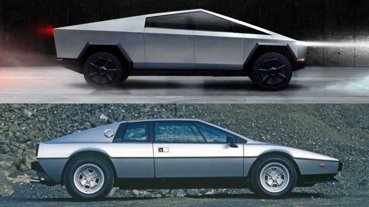 Lotus Esprit and Tesla Cybertruck
