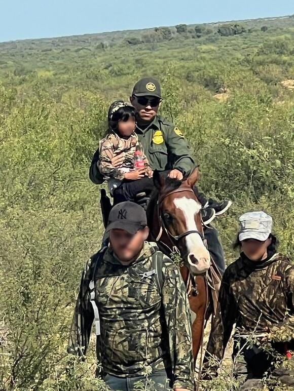 Border Patrol Horse Patrol member rescues migrant child Border Patrol Horse Patrol member rescues migrant child