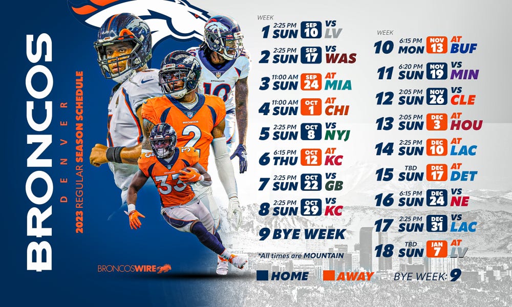 Calendario Broncos 2023 Calendario Broncos 2023