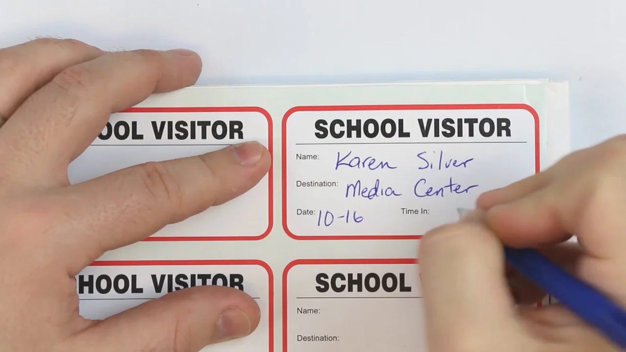 School Visitor Passes Book