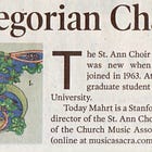 Articles about Professor Mahrt and the Saint Ann Choir