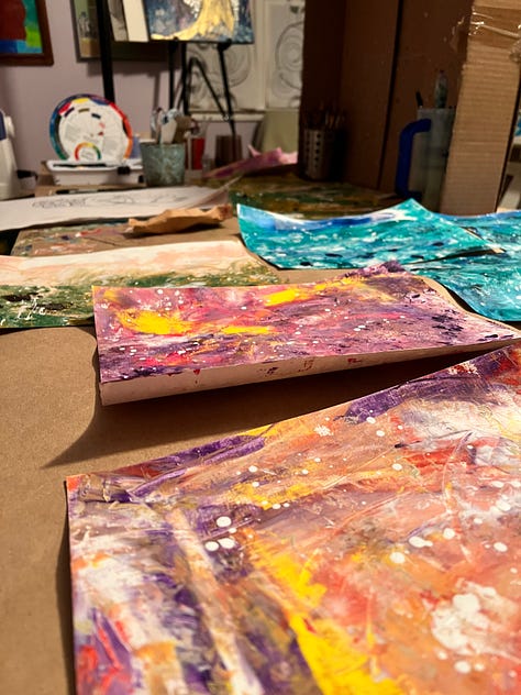 Portraits of Abstract Women, Acrylic Painting