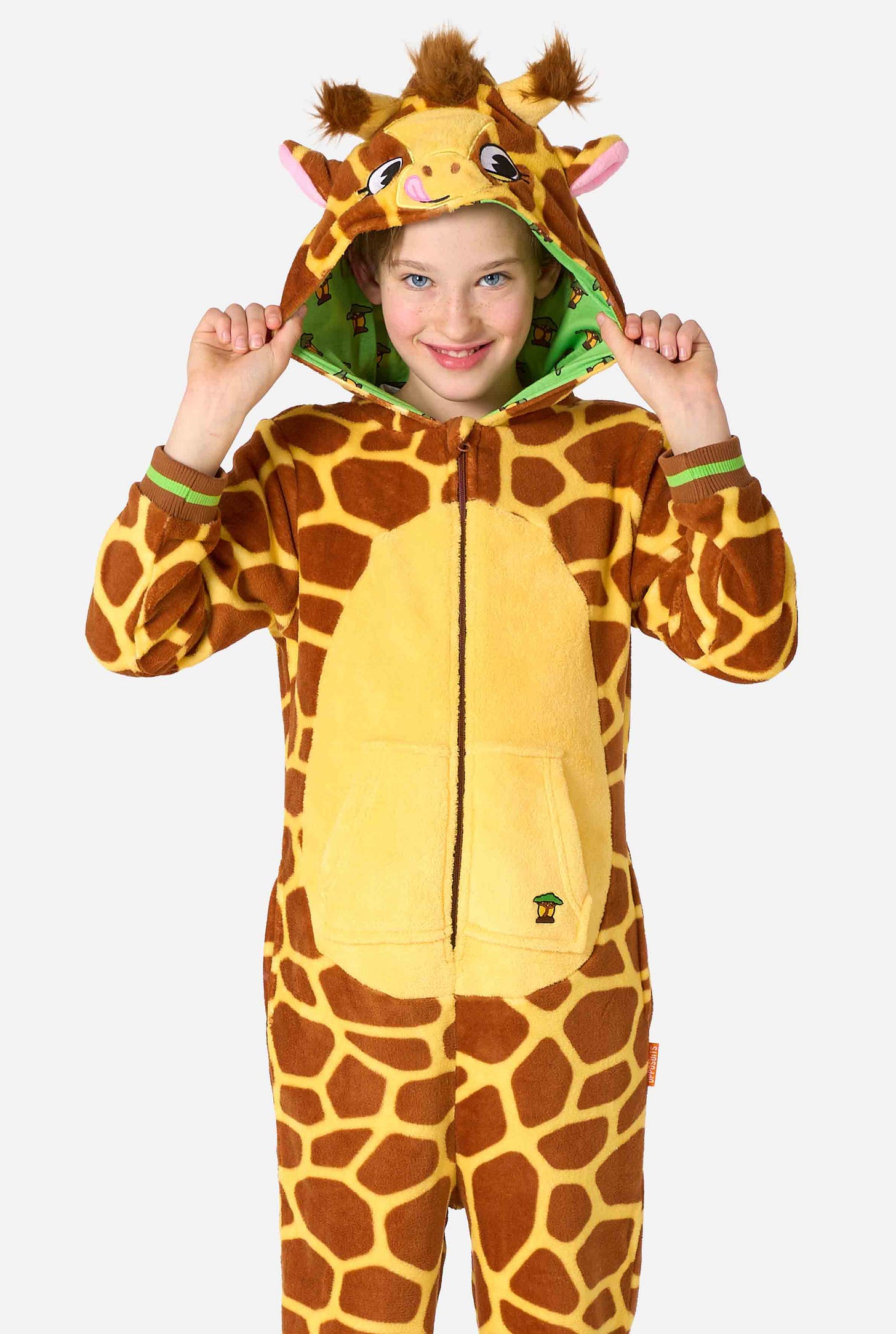 OppoSuits Kids Giraffe Hooded Onesie Costume - Medium 6-8