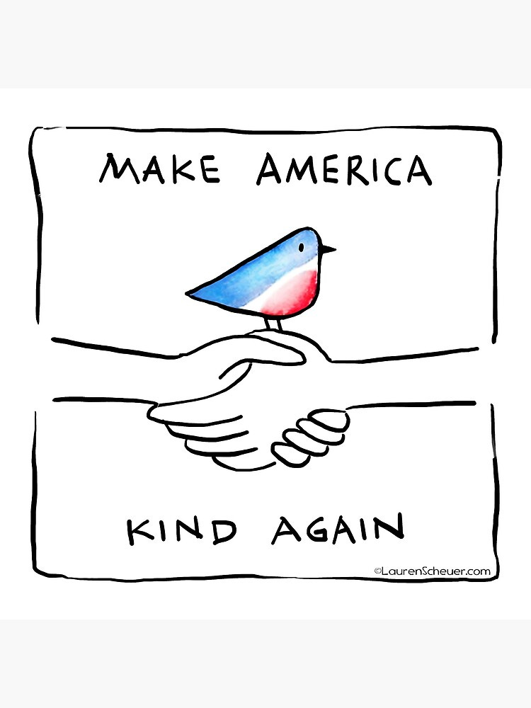 Make America Kind Again (with border) - by Lauren Scheuer Art Board Print