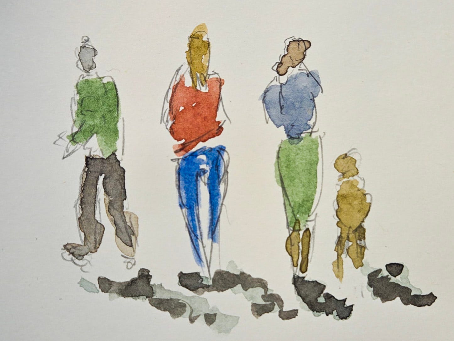Watercolor figures by Clifford Jones Watercolor figures by Clifford Jones