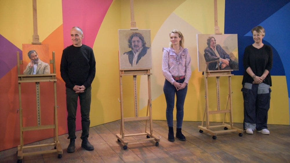 3 exhausted artists!