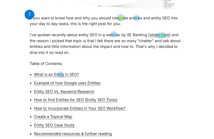 Screenshot of user clicks from Microsoft Clarity dashboard