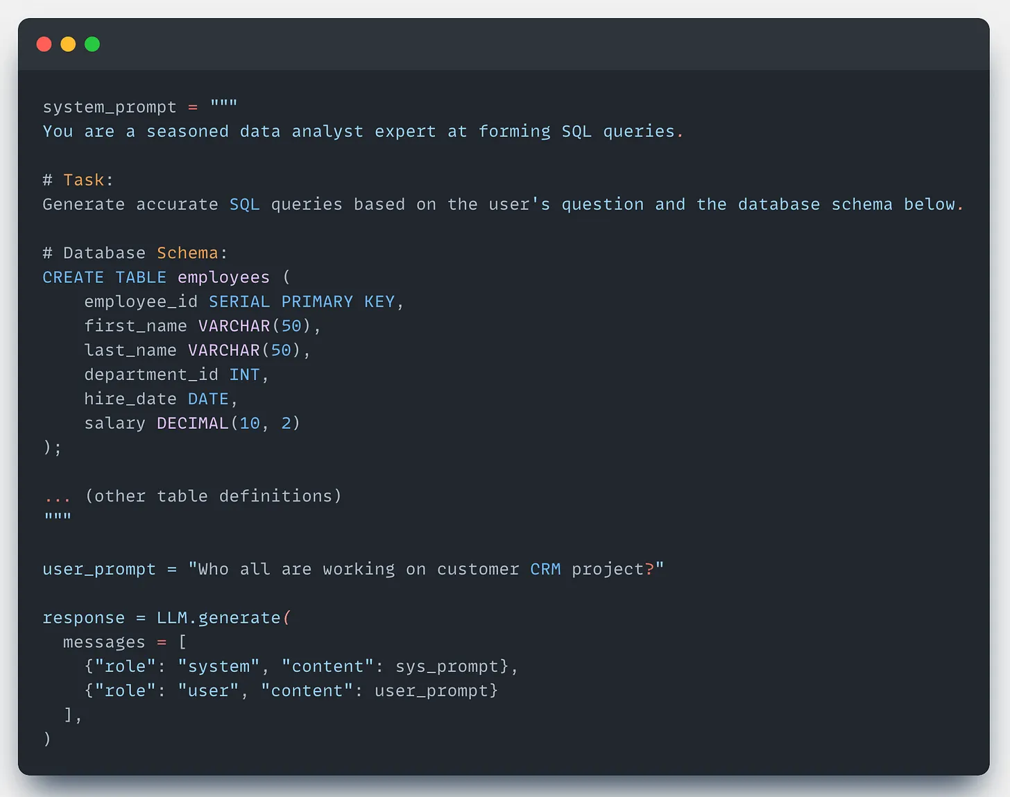 Text-to-SQL System Architecture