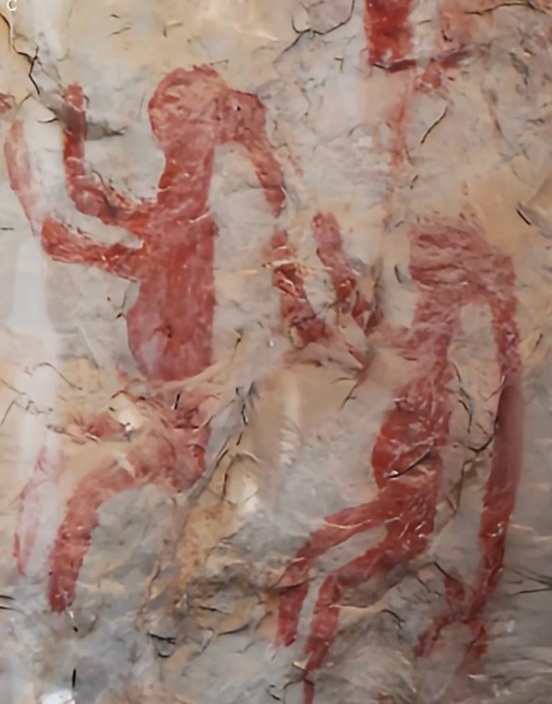 Depictions of pregnant women, among the prominent images of the Zuojiang Huashan rock art. Depictions of pregnant women, among the prominent images of the Zuojiang Huashan rock art.