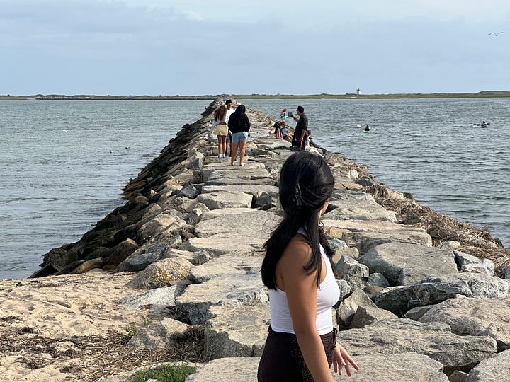 left: Long Point aka the tip of Ptown ft. Wood End Lighthouse in the far right; right: Race Point Beach